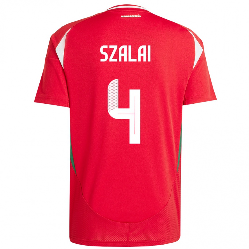 Niño Fútbol Camiseta Hungría Attila Szalai #4 Rojo 1ª Equipación 24-26 México