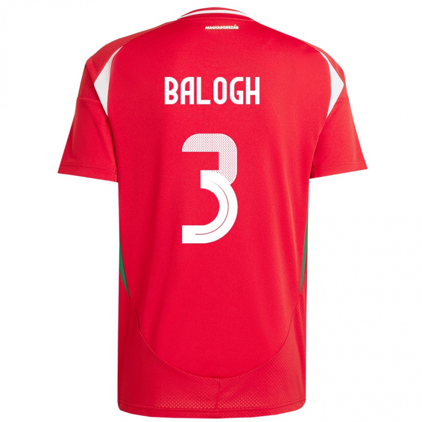 Niño Fútbol Camiseta Hungría Botond Balogh #3 Rojo 1ª Equipación 24-26 México