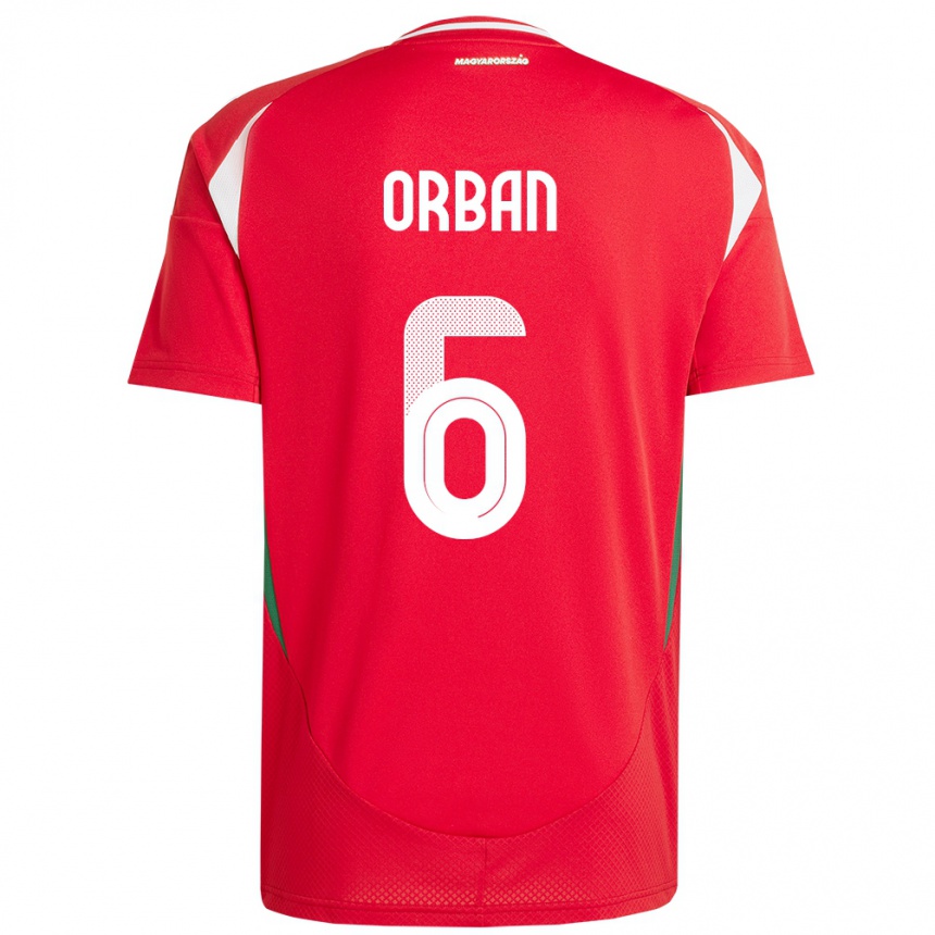 Niño Fútbol Camiseta Hungría Willi Orbán #6 Rojo 1ª Equipación 24-26 México