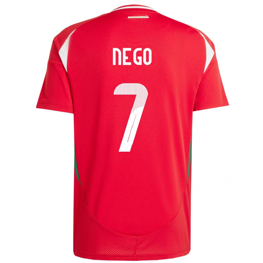 Niño Fútbol Camiseta Hungría Loïc Nego #7 Rojo 1ª Equipación 24-26 México