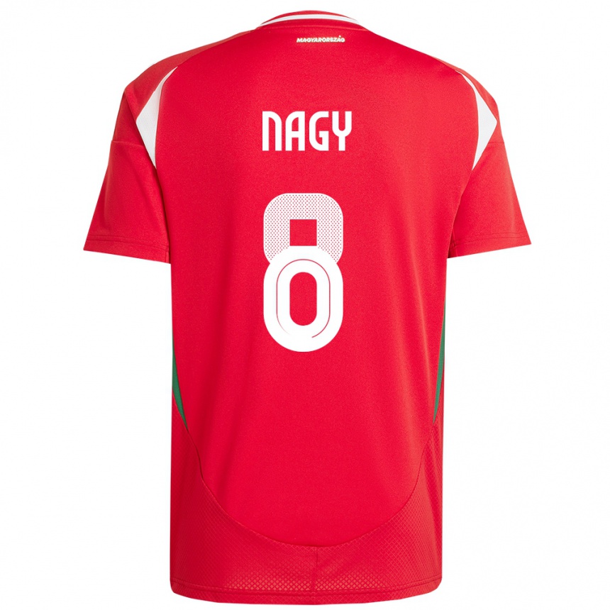 Niño Fútbol Camiseta Hungría Ádám Nagy #8 Rojo 1ª Equipación 24-26 México