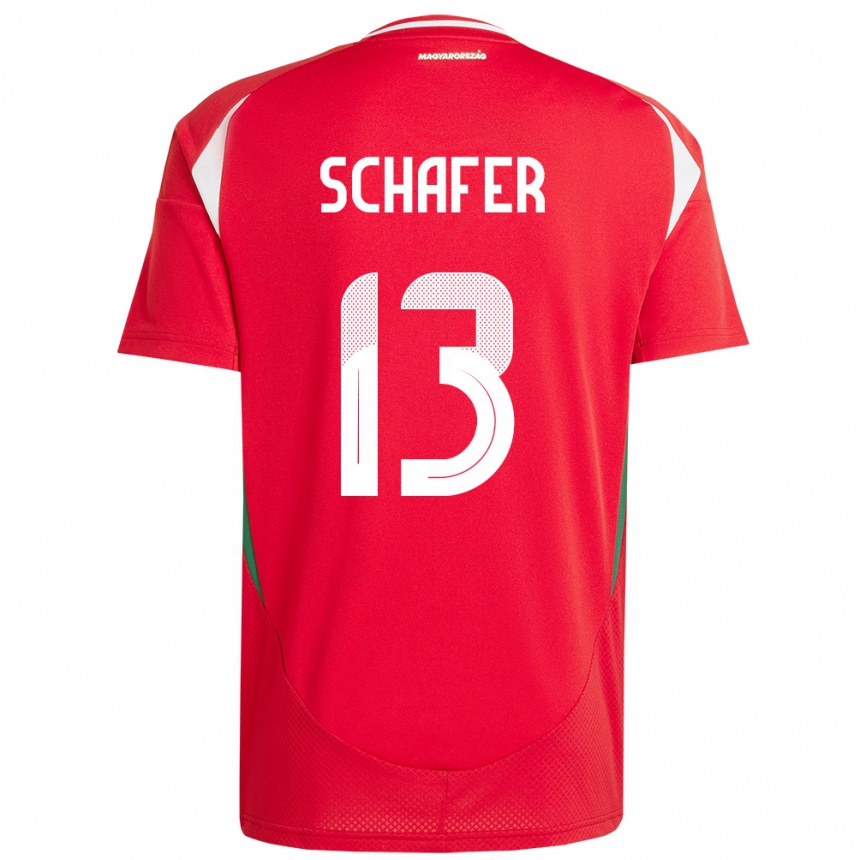 Niño Fútbol Camiseta Hungría András Schäfer #13 Rojo 1ª Equipación 24-26 México