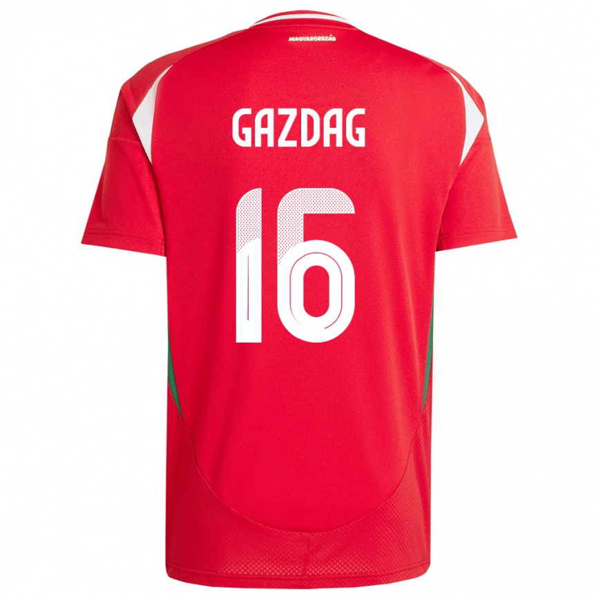 Niño Fútbol Camiseta Hungría Dániel Gazdag #16 Rojo 1ª Equipación 24-26 México