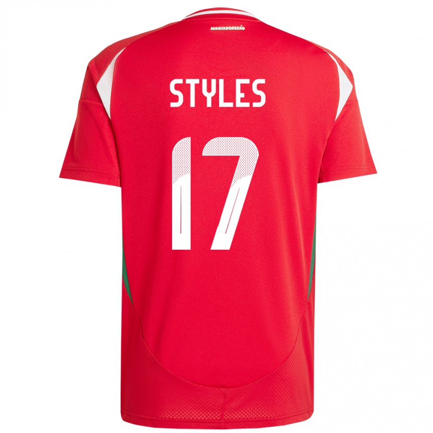 Niño Fútbol Camiseta Hungría Callum Styles #17 Rojo 1ª Equipación 24-26 México