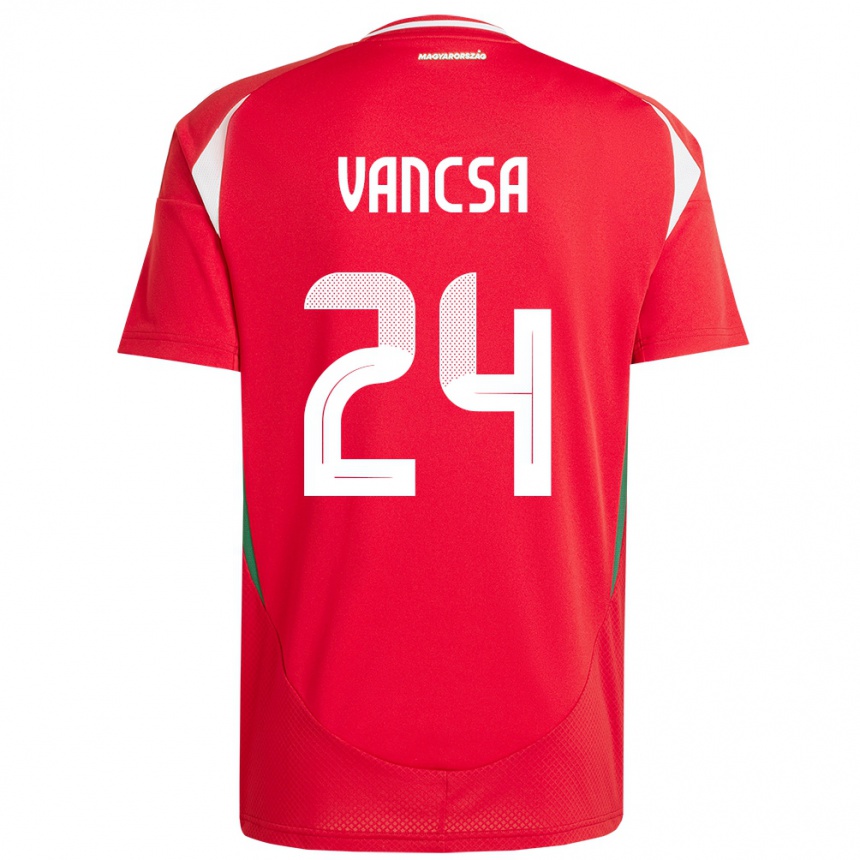 Niño Fútbol Camiseta Hungría Zalán Vancsa #24 Rojo 1ª Equipación 24-26 México