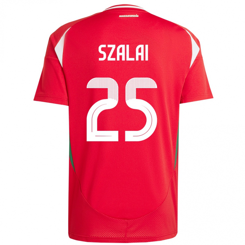 Niño Fútbol Camiseta Hungría Gábor Szalai #25 Rojo 1ª Equipación 24-26 México