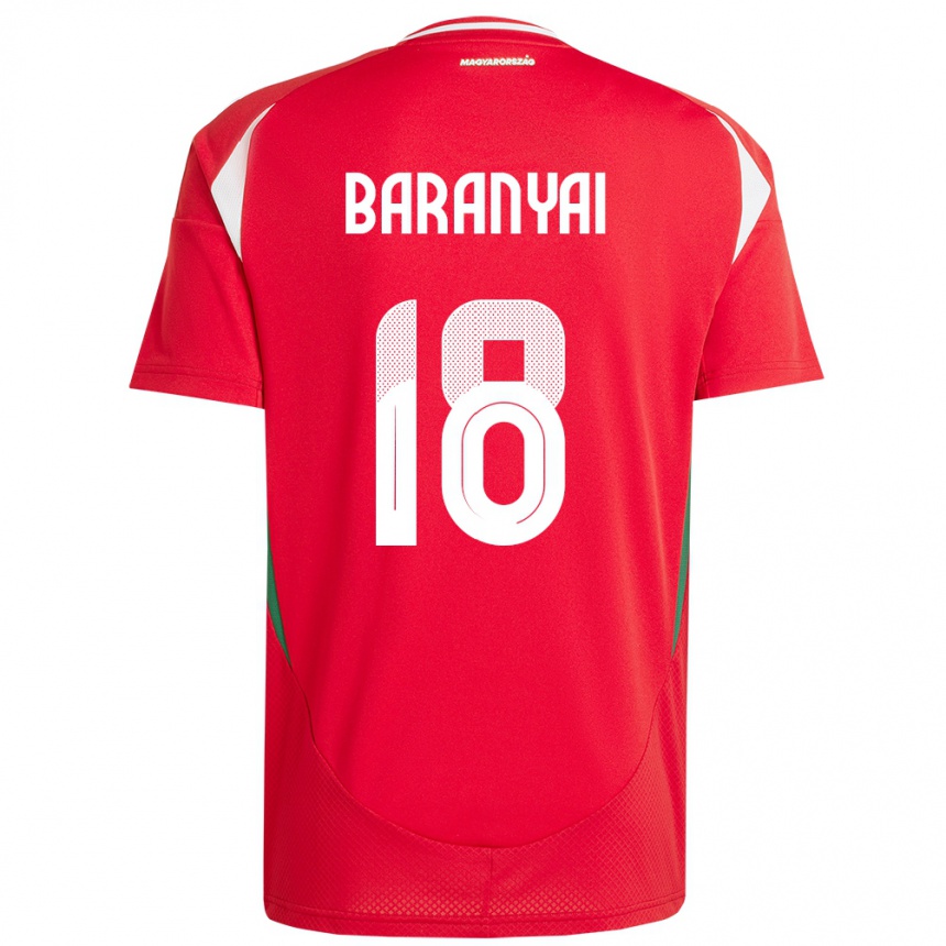 Niño Fútbol Camiseta Hungría Nimród Baranyai #18 Rojo 1ª Equipación 24-26 México