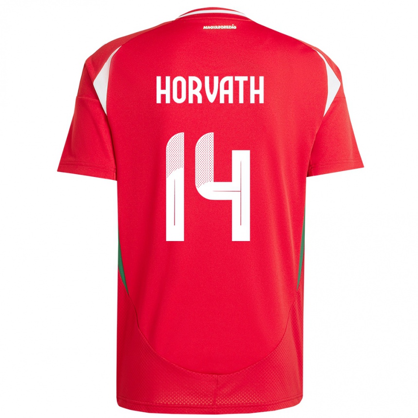 Niño Fútbol Camiseta Hungría Artúr Horváth #14 Rojo 1ª Equipación 24-26 México