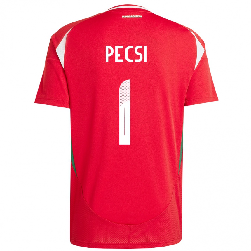 Niño Fútbol Camiseta Hungría Ármin Pécsi #1 Rojo 1ª Equipación 24-26 México