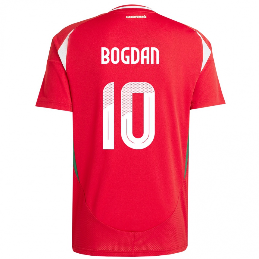 Niño Fútbol Camiseta Hungría Hunor Bogdán #10 Rojo 1ª Equipación 24-26 México