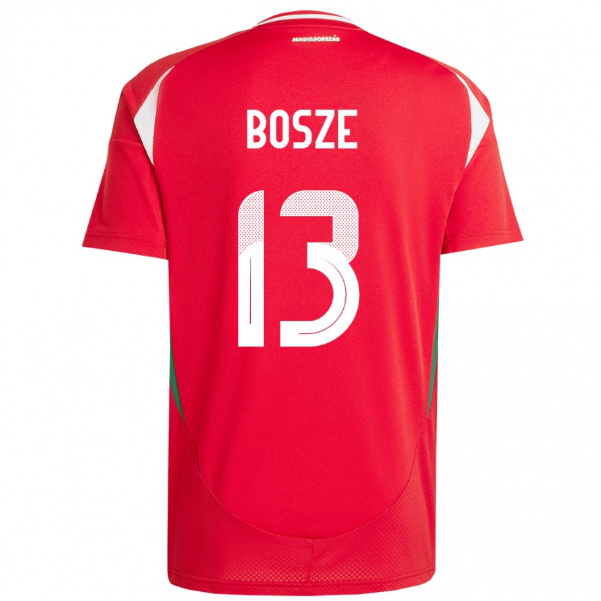 Niño Fútbol Camiseta Hungría Levente Bősze #13 Rojo 1ª Equipación 24-26 México