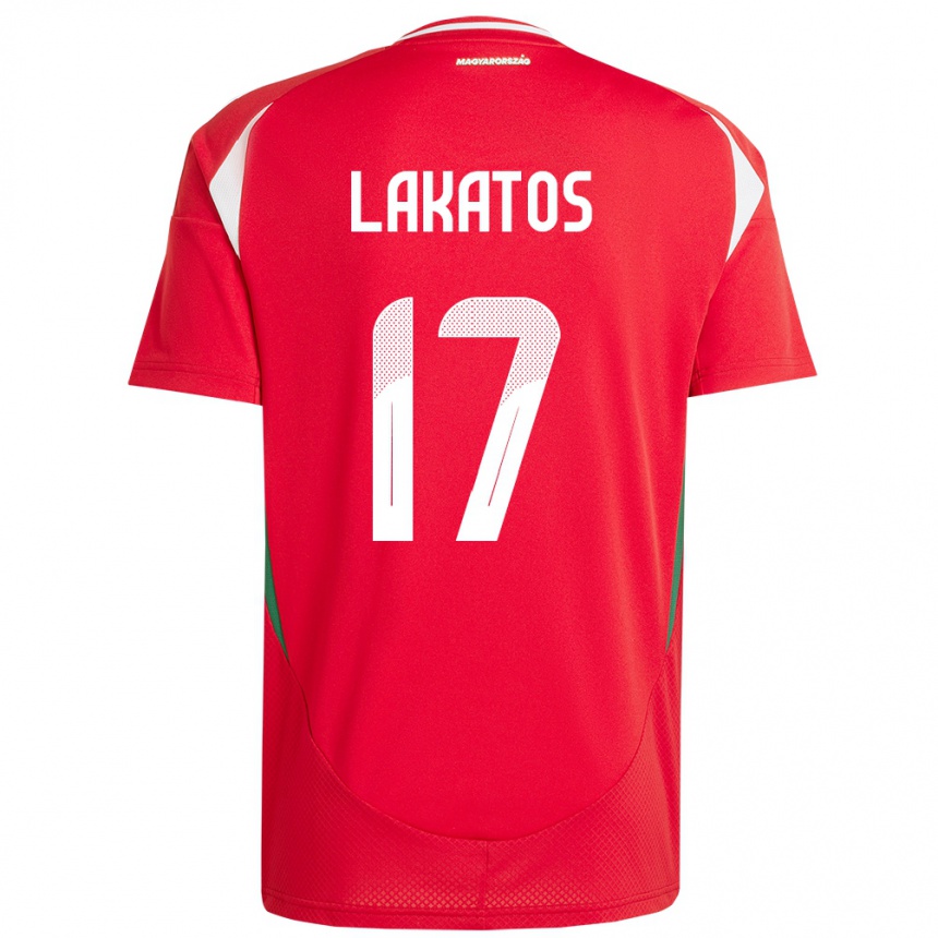 Niño Fútbol Camiseta Hungría Noel Lakatos #17 Rojo 1ª Equipación 24-26 México