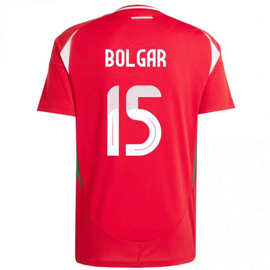 Niño Fútbol Camiseta Hungría Botond Bolgár #15 Rojo 1ª Equipación 24-26 México