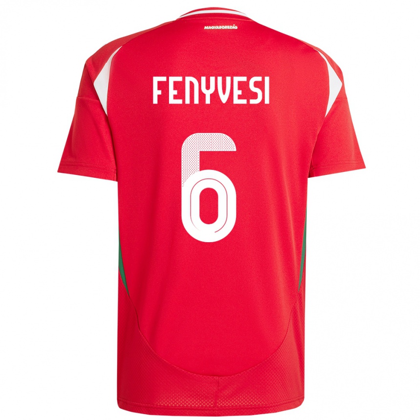 Niño Fútbol Camiseta Hungría Evelin Fenyvesi #6 Rojo 1ª Equipación 24-26 México