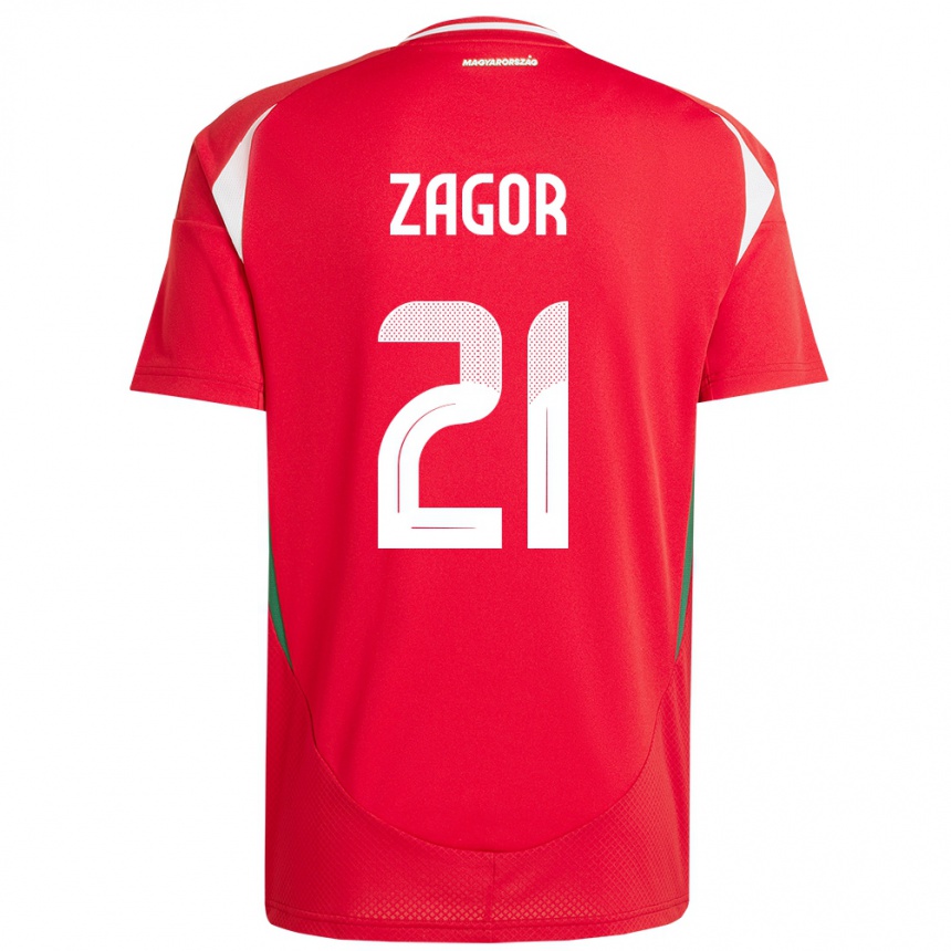 Niño Fútbol Camiseta Hungría Bernadett Zágor #21 Rojo 1ª Equipación 24-26 México