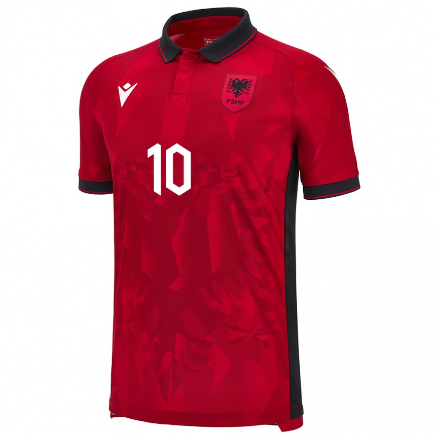 Niño Fútbol Camiseta Albania Adrion Pajaziti #10 Rojo 1ª Equipación 24-26 México