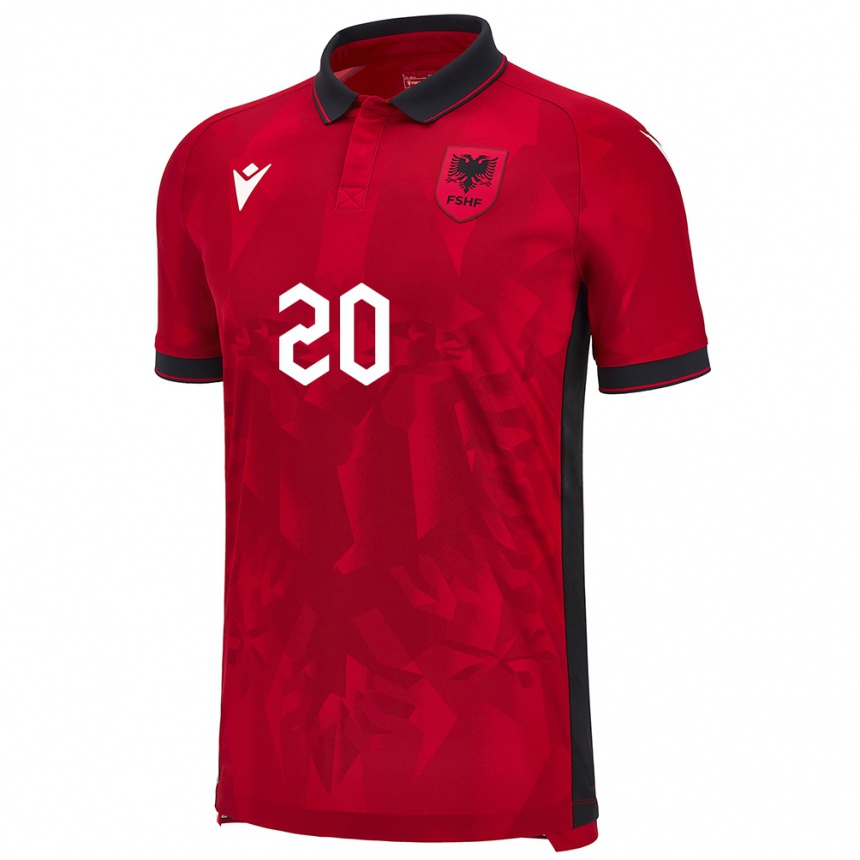 Niño Fútbol Camiseta Albania Kledi Marinaj #20 Rojo 1ª Equipación 24-26 México