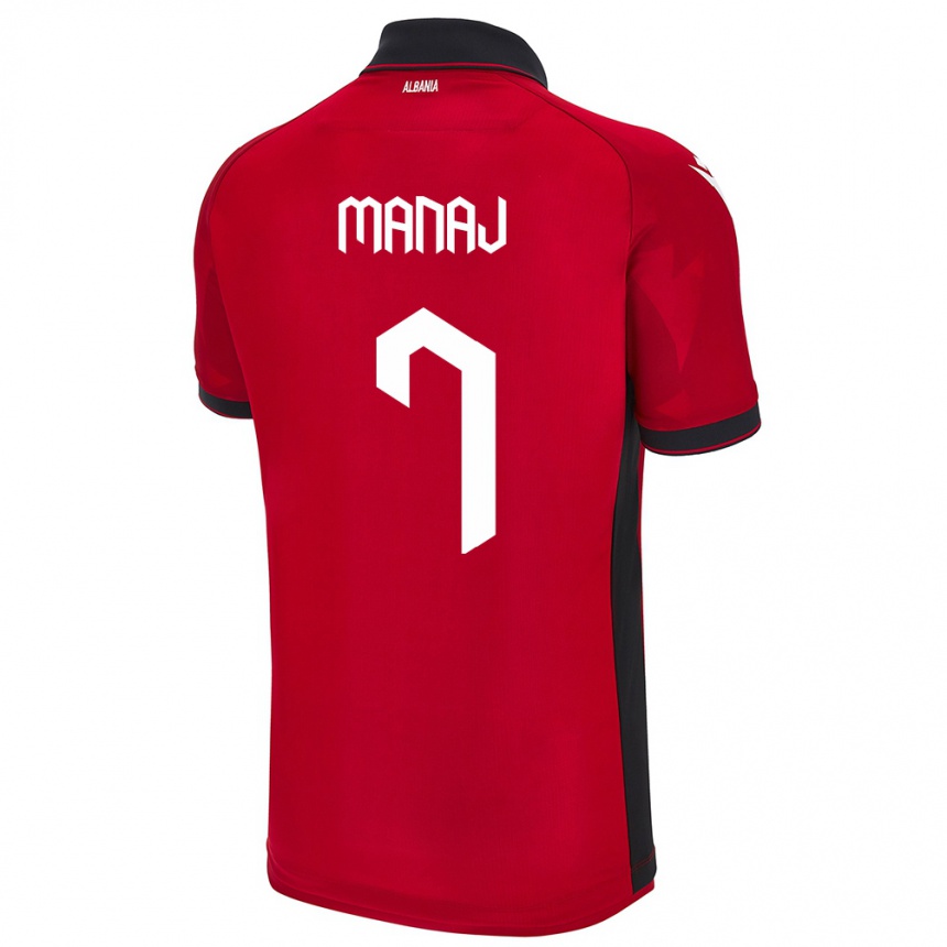 Niño Fútbol Camiseta Albania Rey Manaj #7 Rojo 1ª Equipación 24-26 México