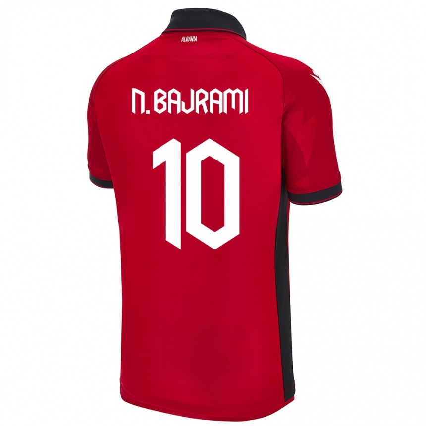 Niño Fútbol Camiseta Albania Nedim Bajrami #10 Rojo 1ª Equipación 24-26 México