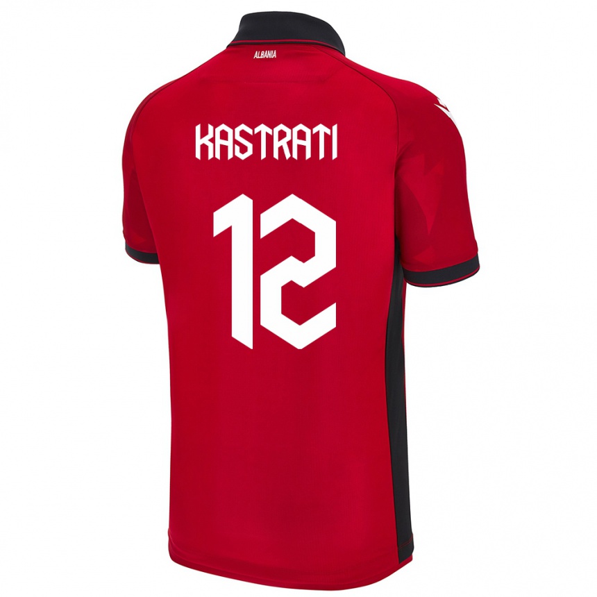 Niño Fútbol Camiseta Albania Elhan Kastrati #12 Rojo 1ª Equipación 24-26 México