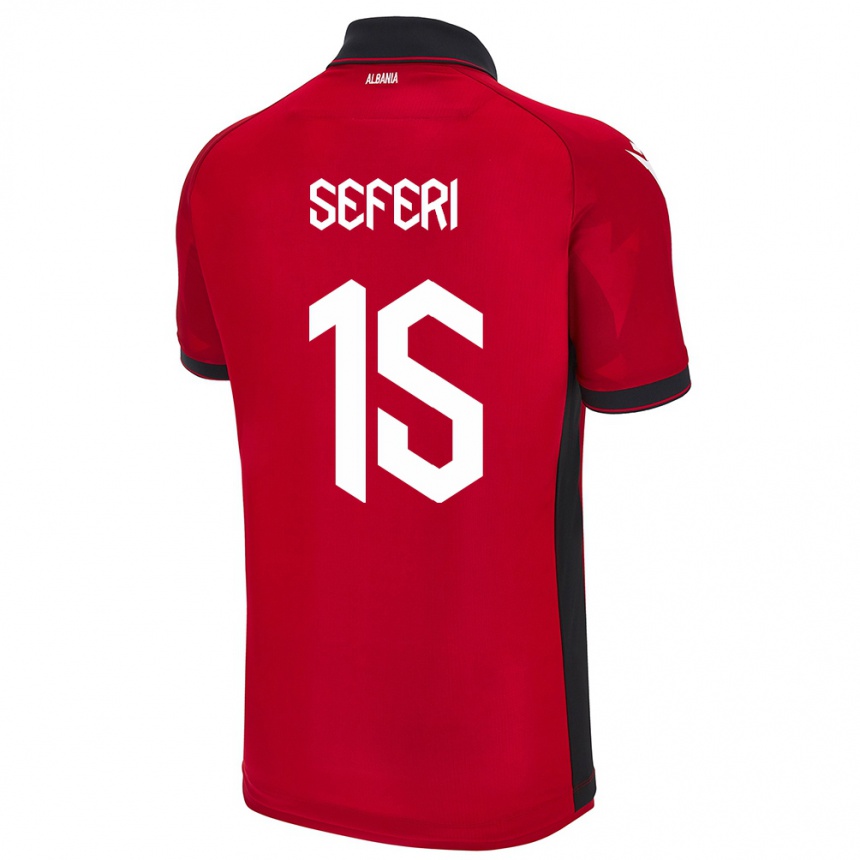 Niño Fútbol Camiseta Albania Taulant Seferi #15 Rojo 1ª Equipación 24-26 México