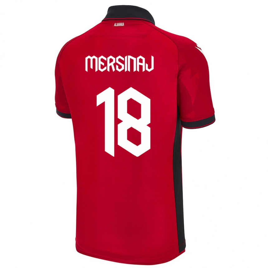 Niño Fútbol Camiseta Albania Jon Mersinaj #18 Rojo 1ª Equipación 24-26 México