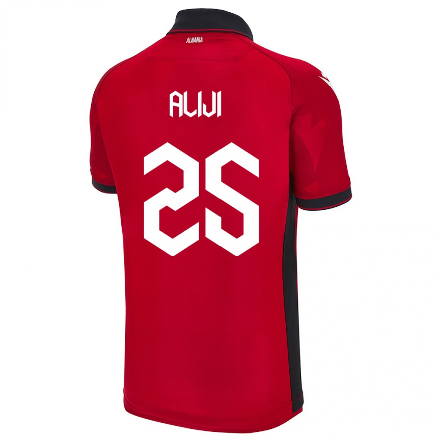 Niño Fútbol Camiseta Albania Naser Aliji #25 Rojo 1ª Equipación 24-26 México