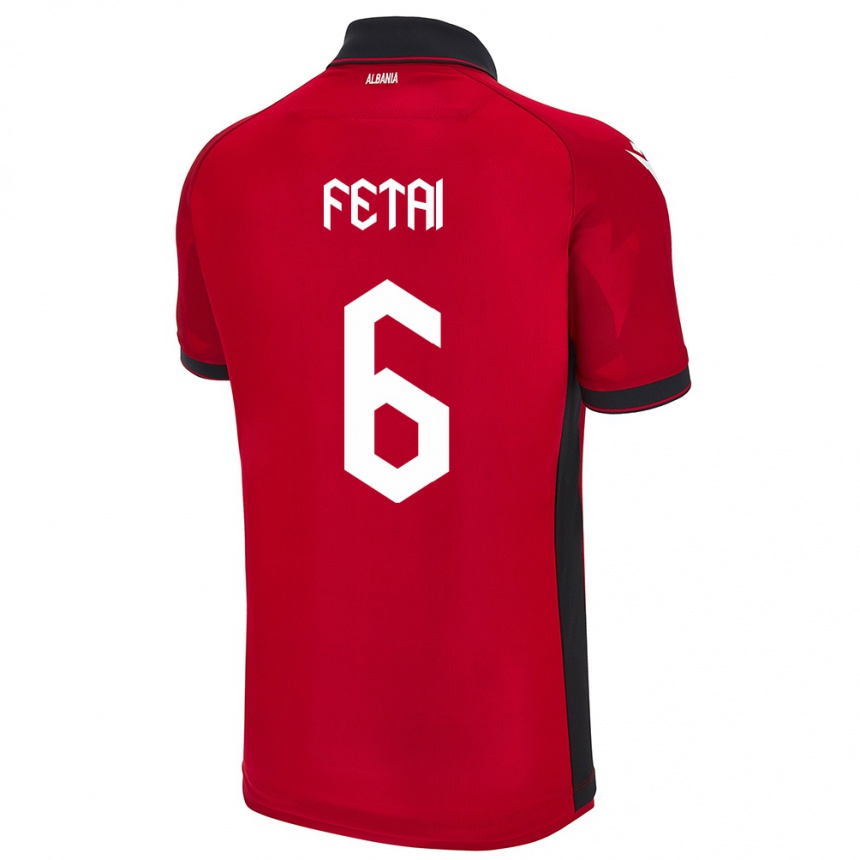 Niño Fútbol Camiseta Albania Feta Fetai #6 Rojo 1ª Equipación 24-26 México