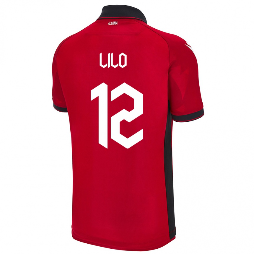 Niño Fútbol Camiseta Albania Klidman Lilo #12 Rojo 1ª Equipación 24-26 México