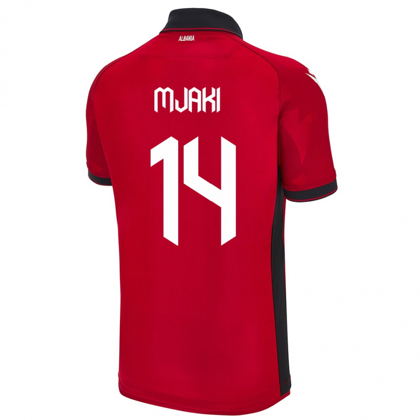 Niño Fútbol Camiseta Albania Agan Mjaki #14 Rojo 1ª Equipación 24-26 México