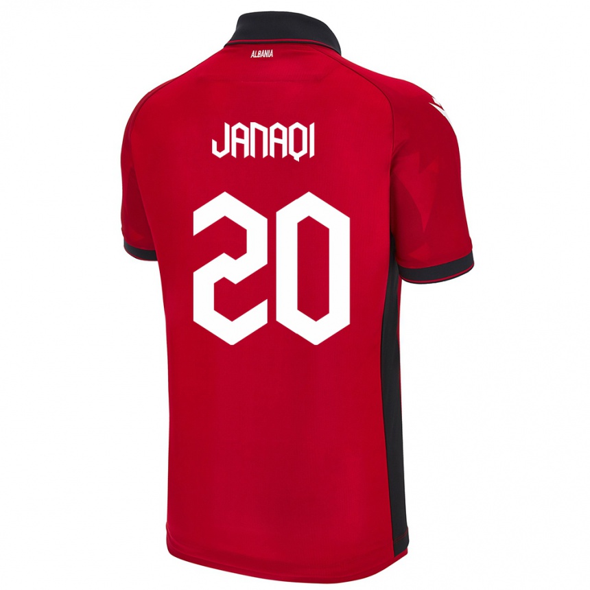 Niño Fútbol Camiseta Albania Dejvid Janaqi #20 Rojo 1ª Equipación 24-26 México