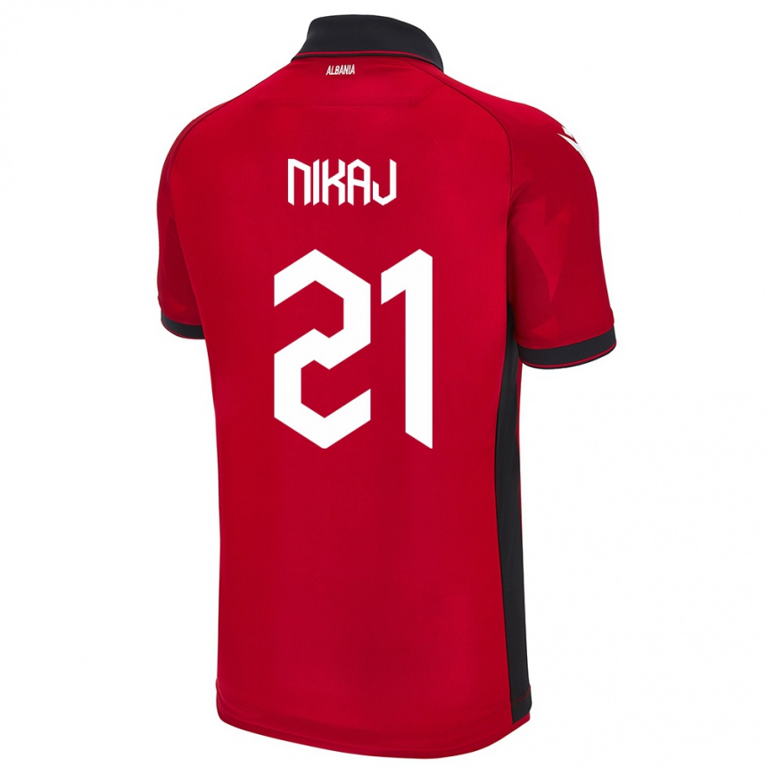 Niño Fútbol Camiseta Albania Ardit Nikaj #21 Rojo 1ª Equipación 24-26 México