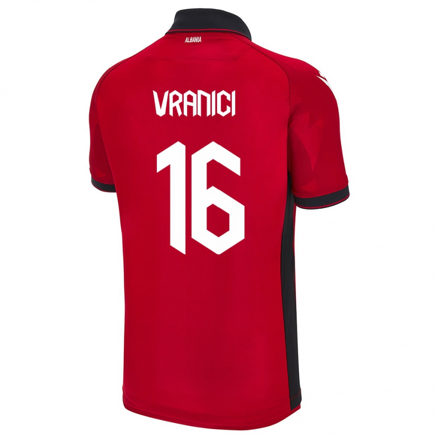 Niño Fútbol Camiseta Albania Dean Vranici #16 Rojo 1ª Equipación 24-26 México