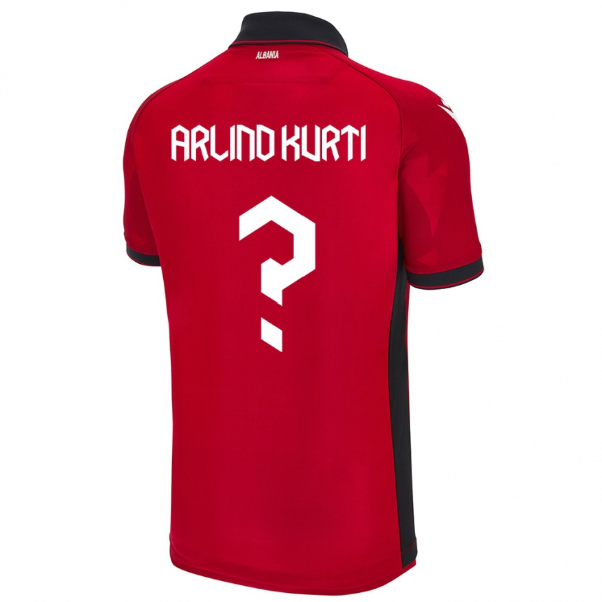 Niño Fútbol Camiseta Albania Arlind Kurti #0 Rojo 1ª Equipación 24-26 México