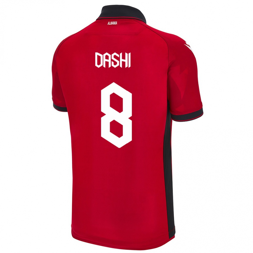 Niño Fútbol Camiseta Albania Matteo Dashi #8 Rojo 1ª Equipación 24-26 México