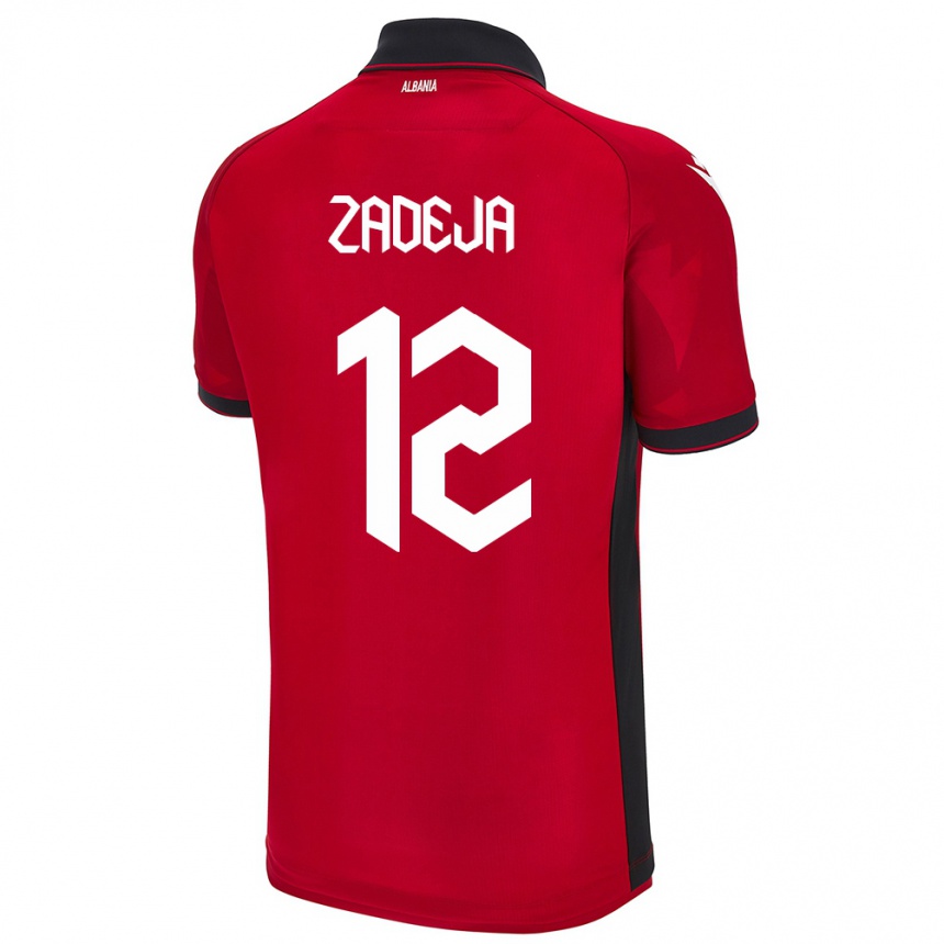 Niño Fútbol Camiseta Albania Darius Zadeja #12 Rojo 1ª Equipación 24-26 México