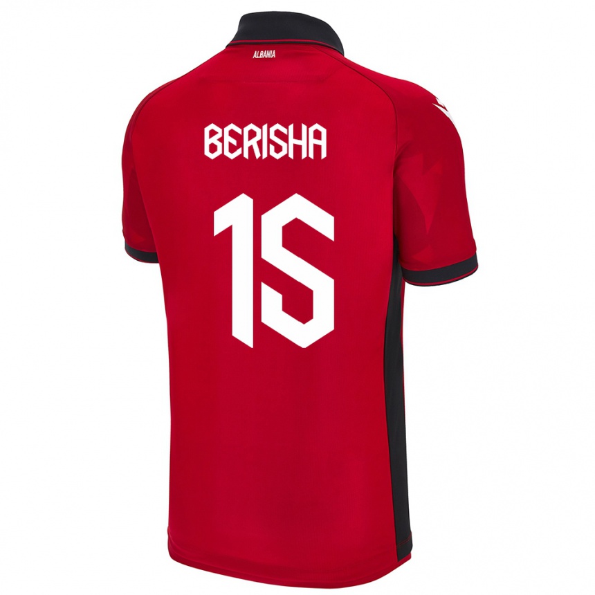 Niño Fútbol Camiseta Albania Gresa Berisha #15 Rojo 1ª Equipación 24-26 México