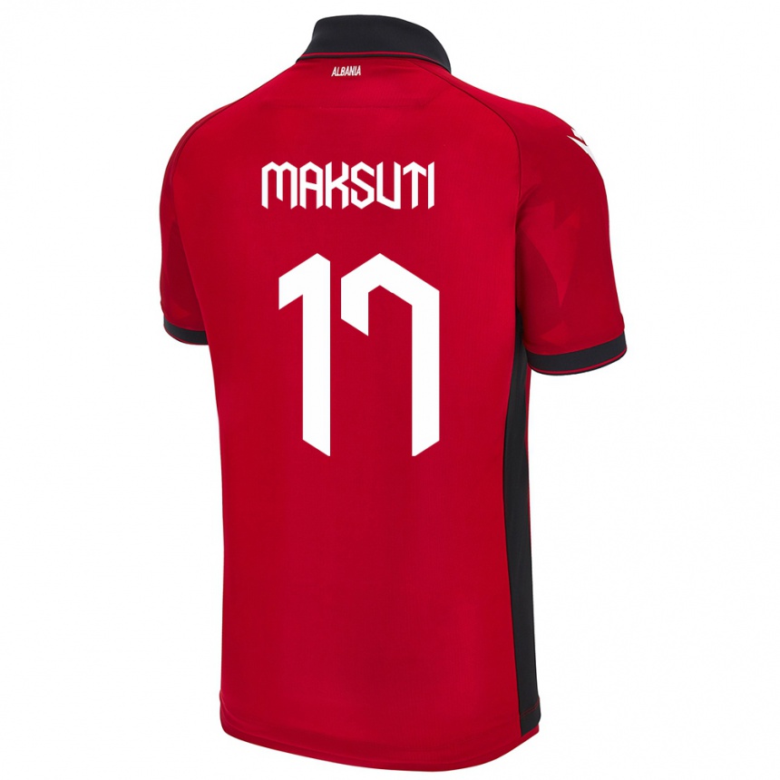 Niño Fútbol Camiseta Albania Kristina Maksuti #17 Rojo 1ª Equipación 24-26 México