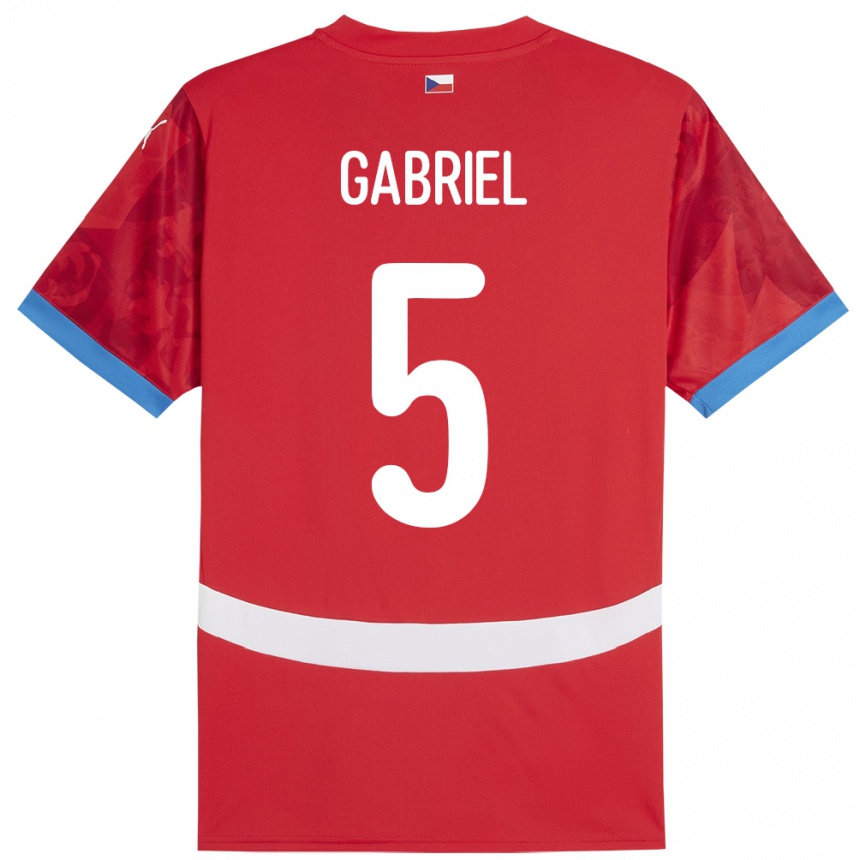 Niño Fútbol Camiseta Chequia Adam Gabriel #5 Rojo 1ª Equipación 24-26 México