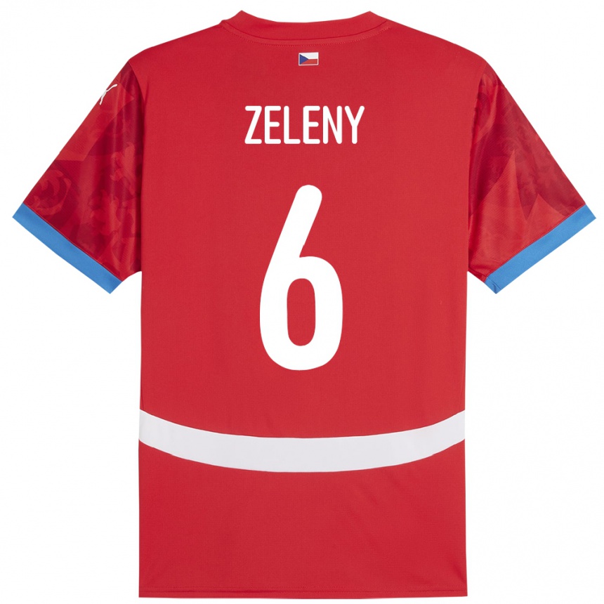 Niño Fútbol Camiseta Chequia Jaroslav Zelený #6 Rojo 1ª Equipación 24-26 México