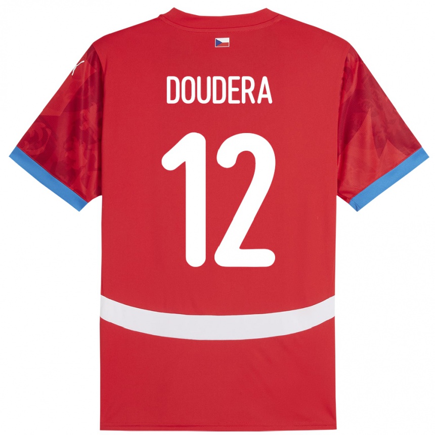 Niño Fútbol Camiseta Chequia David Doudera #12 Rojo 1ª Equipación 24-26 México