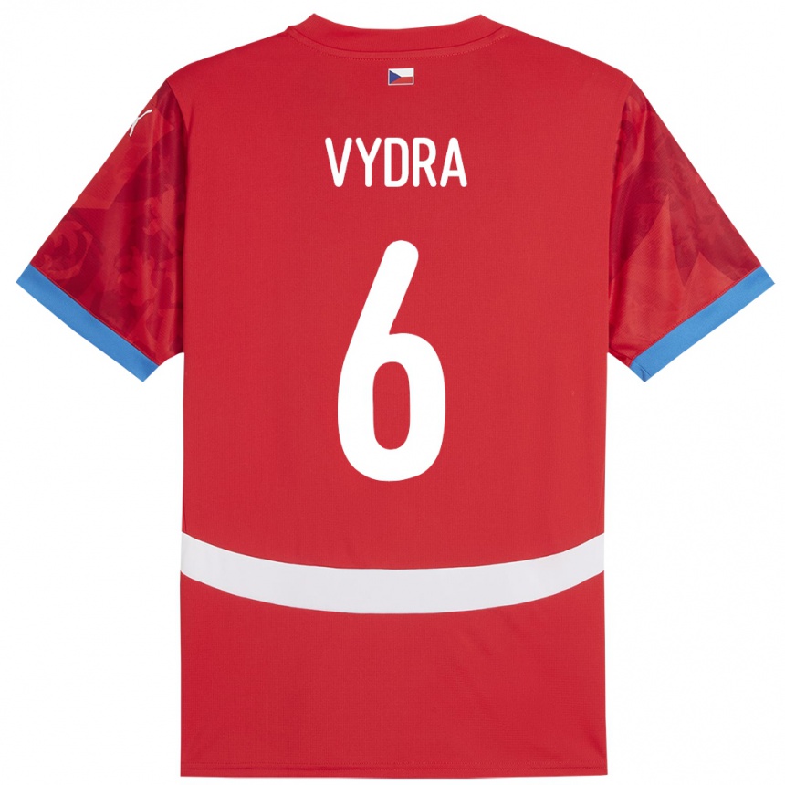 Niño Fútbol Camiseta Chequia Patrik Vydra #6 Rojo 1ª Equipación 24-26 México