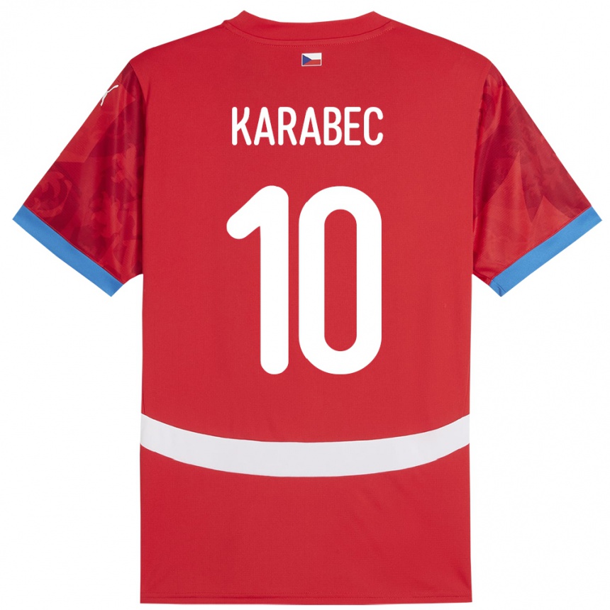 Niño Fútbol Camiseta Chequia Adam Karabec #10 Rojo 1ª Equipación 24-26 México