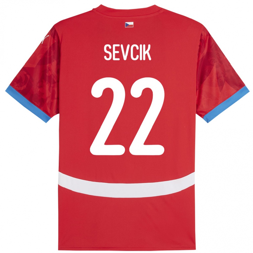 Niño Fútbol Camiseta Chequia Michal Sevcik #22 Rojo 1ª Equipación 24-26 México