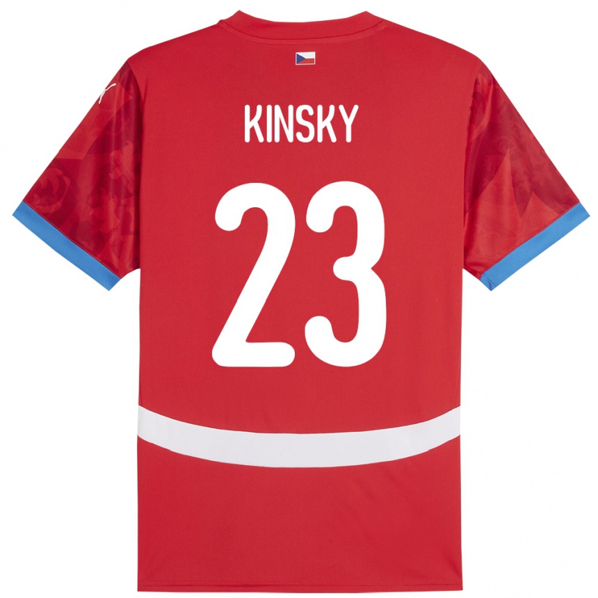 Niño Fútbol Camiseta Chequia Antonin Kinsky #23 Rojo 1ª Equipación 24-26 México