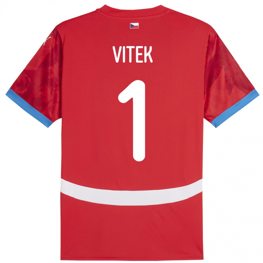 Niño Fútbol Camiseta Chequia Radek Vitek #1 Rojo 1ª Equipación 24-26 México