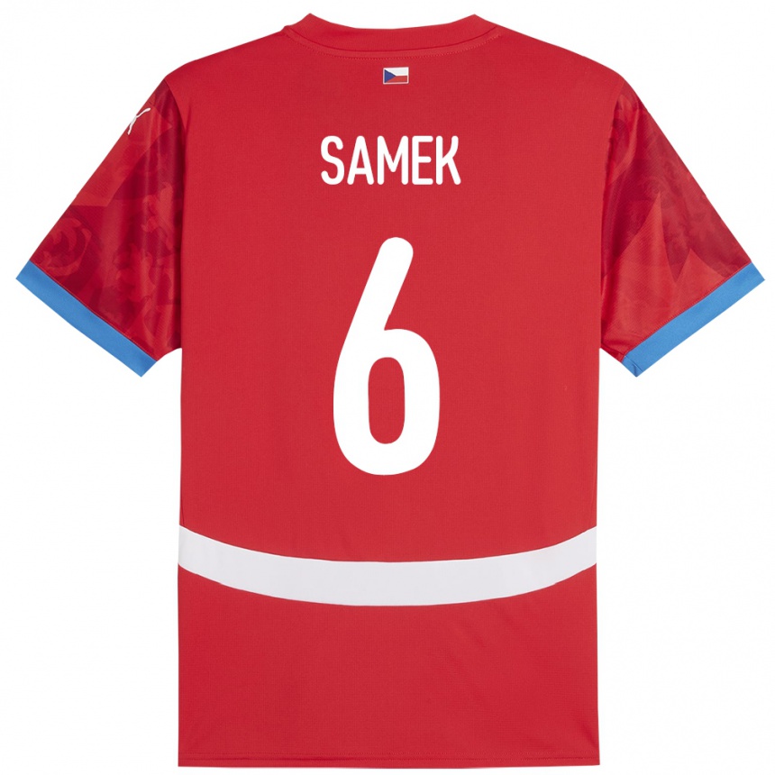 Niño Fútbol Camiseta Chequia Daniel Samek #6 Rojo 1ª Equipación 24-26 México