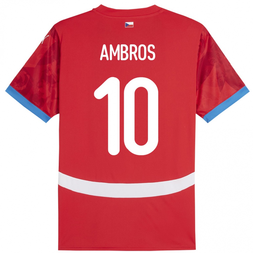 Niño Fútbol Camiseta Chequia Lukas Ambros #10 Rojo 1ª Equipación 24-26 México