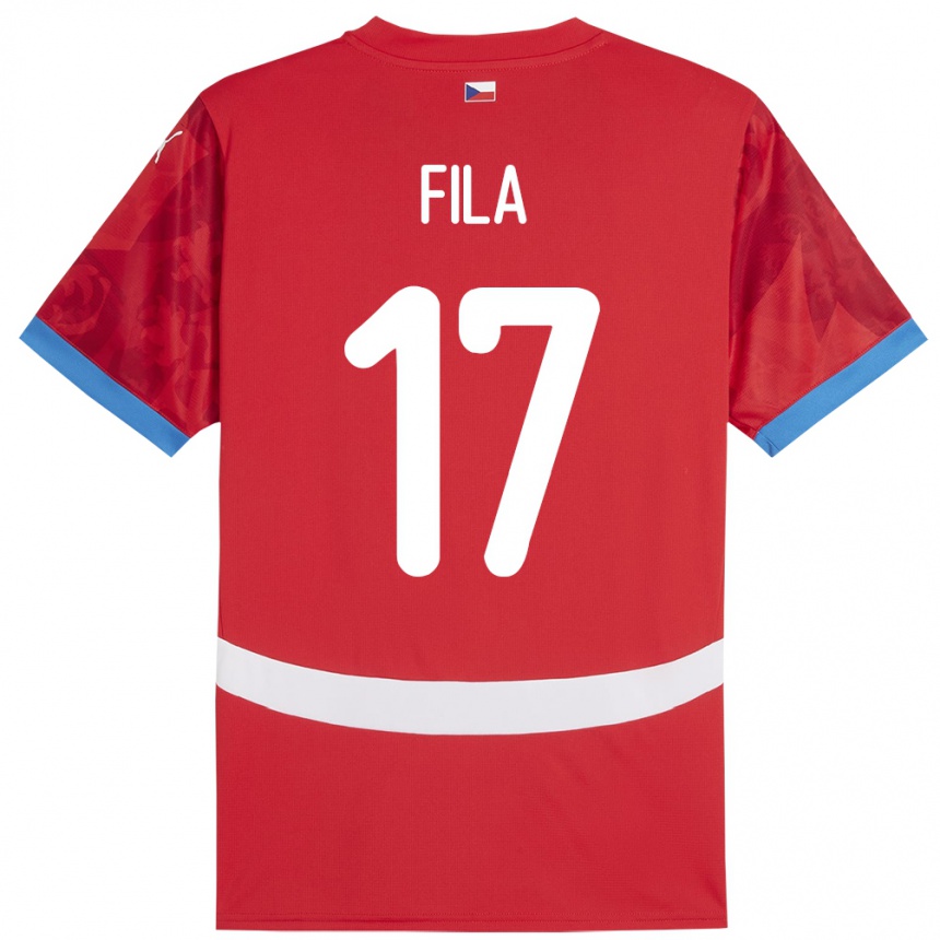 Niño Fútbol Camiseta Chequia Lukas Fila #17 Rojo 1ª Equipación 24-26 México