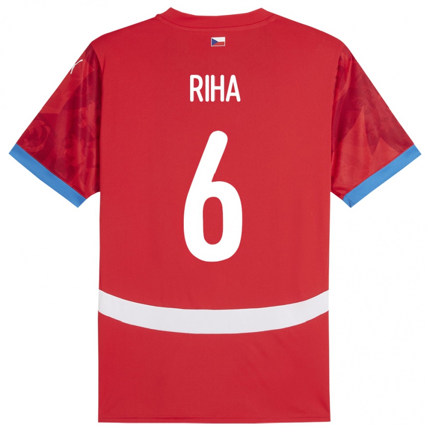 Niño Fútbol Camiseta Chequia Ferdinand Riha #6 Rojo 1ª Equipación 24-26 México